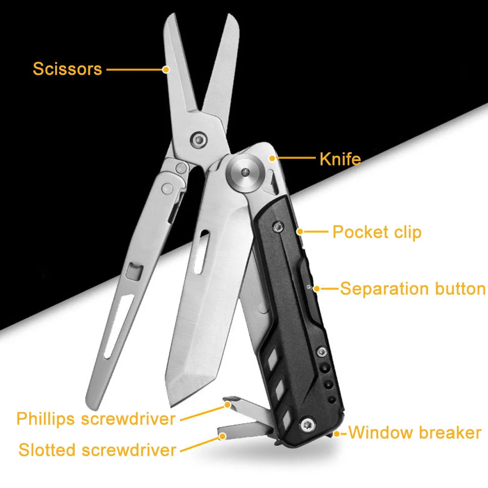 Compact Multitool Pocket Knife EDC Gear And Gadgets For Men Multi Purpose Tools Scissors Outdoor Survival Camping Hiking Knives