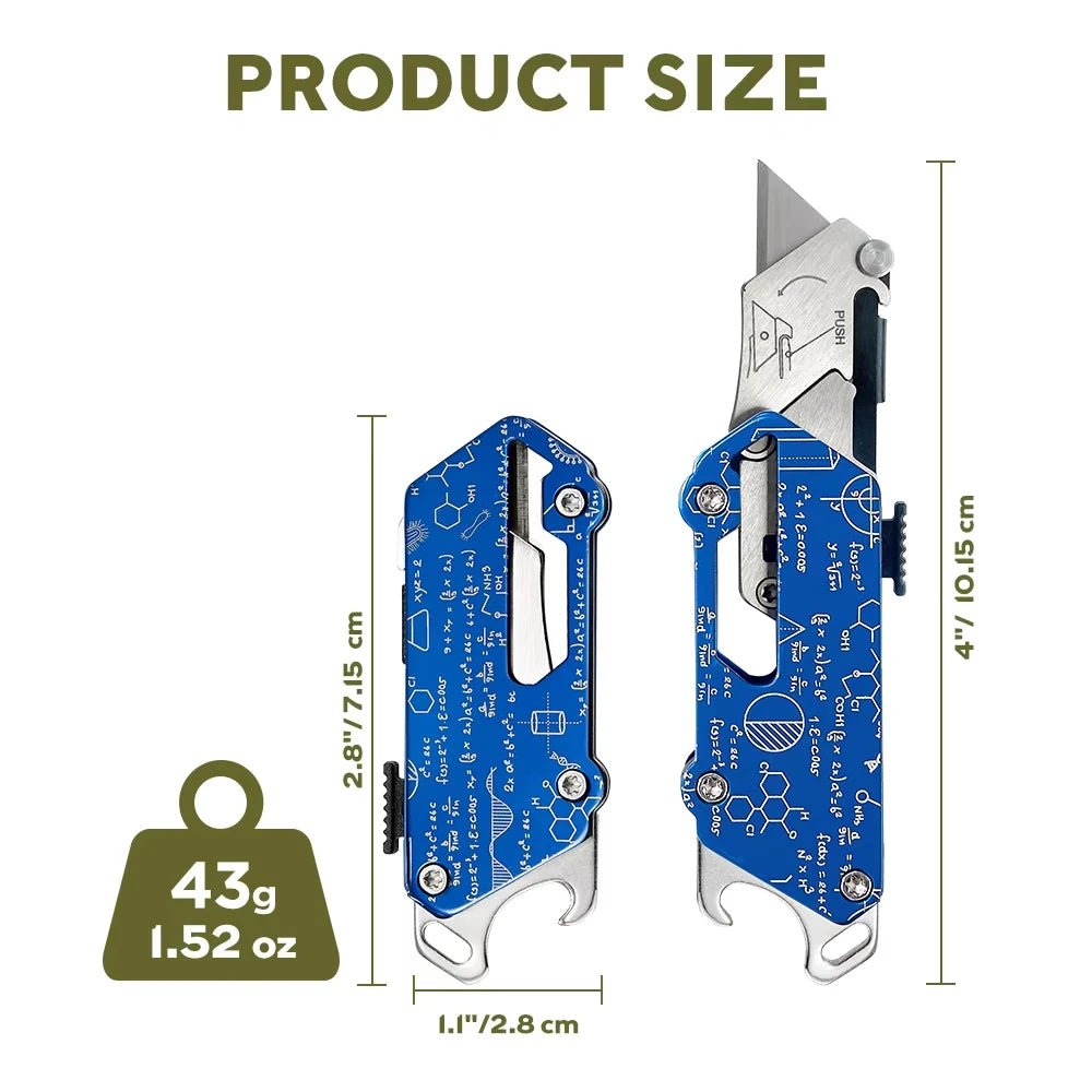SWISS TECH Pocket Utility Knife Multitool Knives 2 In 1 Mini Stationery Knives Box Cutter Paper Cutting EDC Tool