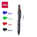 Deli Multi color Ballpoint Pen  Four color Ink Pen Color Atomic Pen Multi functional for Taking Notes and Marking Black Blue Red