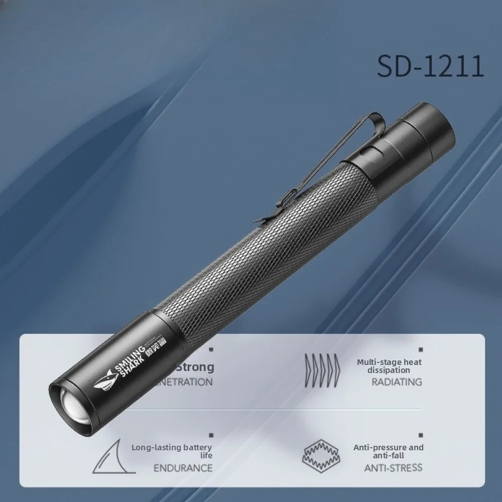 Focusable Mini Flashlight High Lumens LED Pocket Light with Smooth Zoom Perfect  EDC  Camping  Car Repair