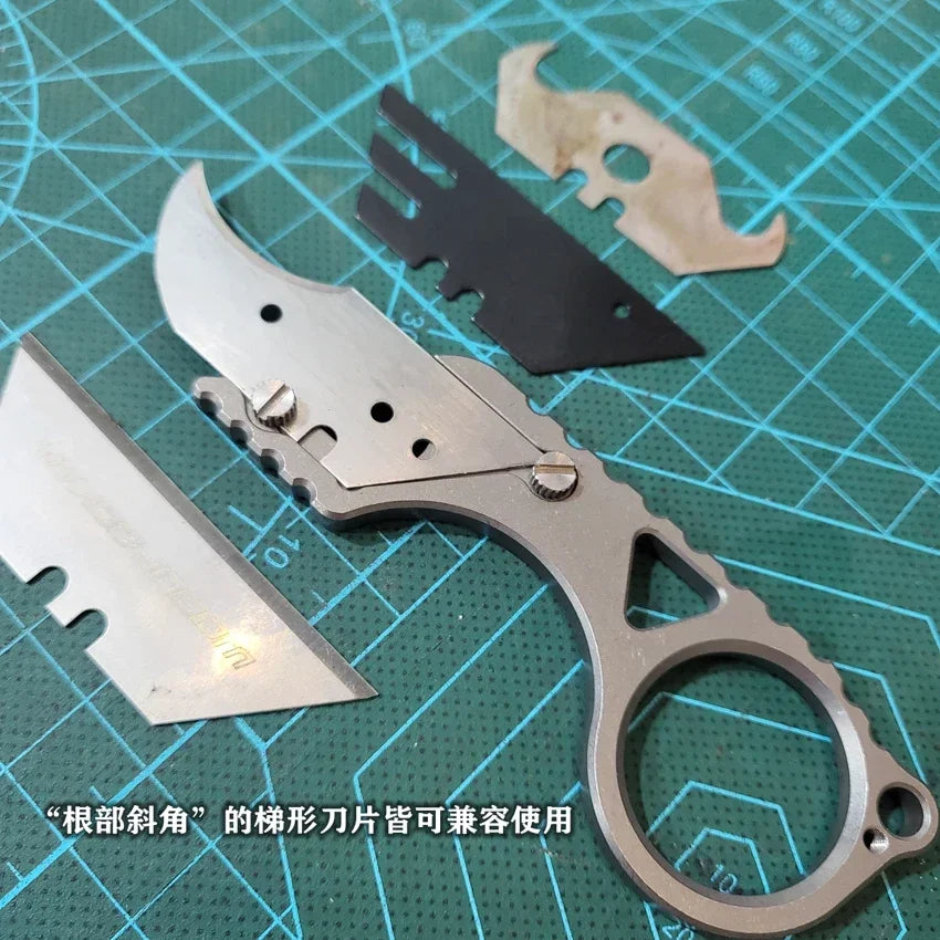 EDC Titanium Alloy Pocket Paper Cutter Knife Unpacking Pocket Outdoor Tools Mini Utlity Knife Tools