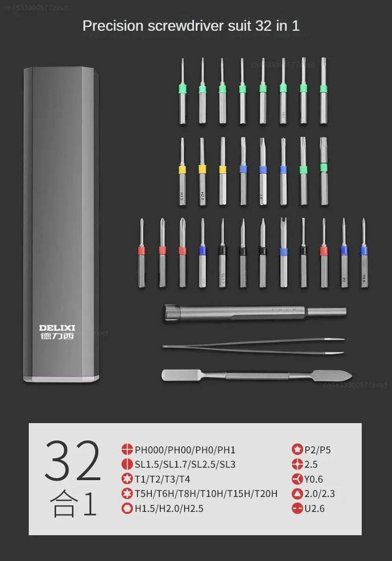 Screwdriver Kit 30 40 44 Precision Magnetic Bits Dismountable Screw Driver Set Case for Smart Home Computer Repair Tools