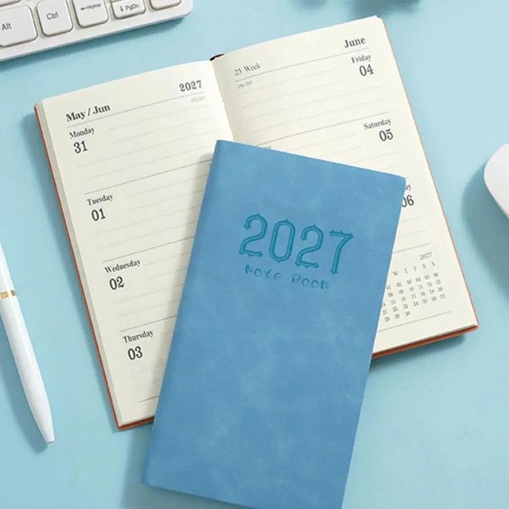 Pocket Design 2027 A6 Planner Notebook Portable Lightweight Smooth Writing Surface Daily Weekly Journal Premium Thick Paper