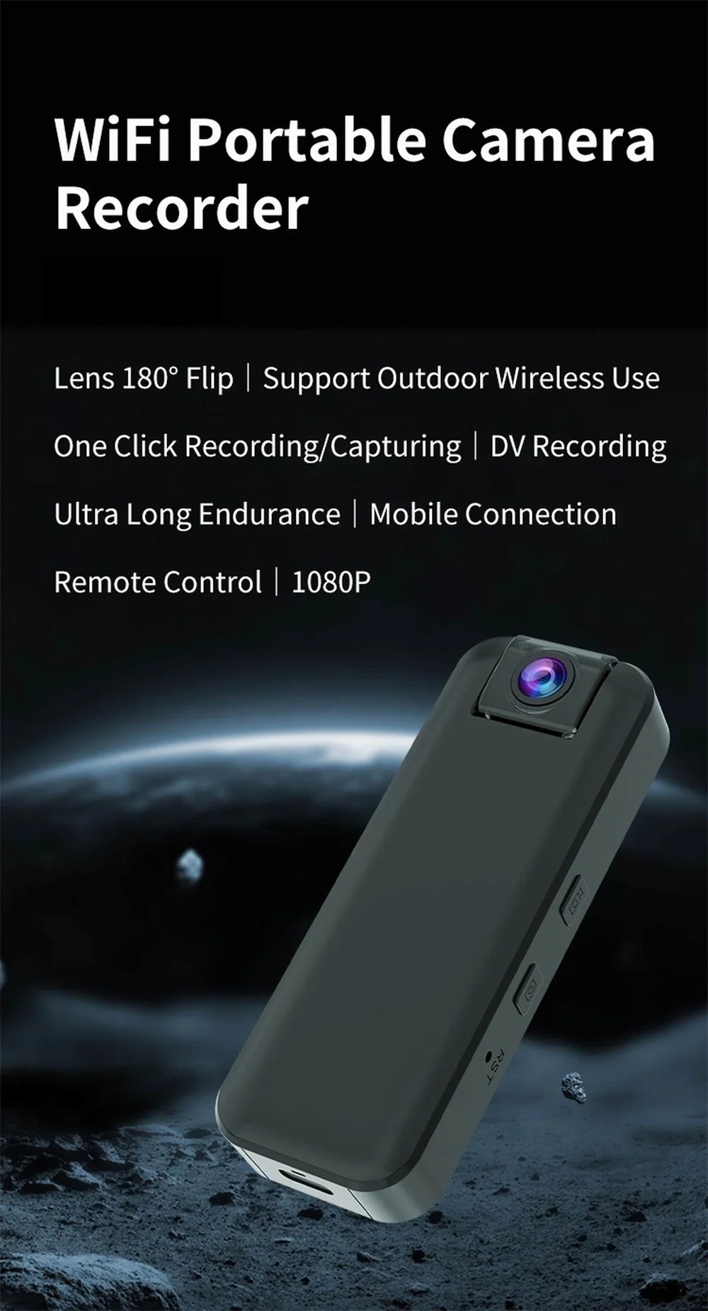 Professional 4K Evidence Body Cam - Flip Lens Design, Night Vision, 4G Lte + Wifi, Secure Data Storage for Law Enforcement