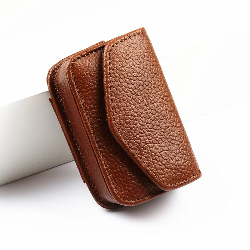 Classic Belt  Wearable PU Glasses Case Men Portable Leather Folding Glasses Storage Box Women