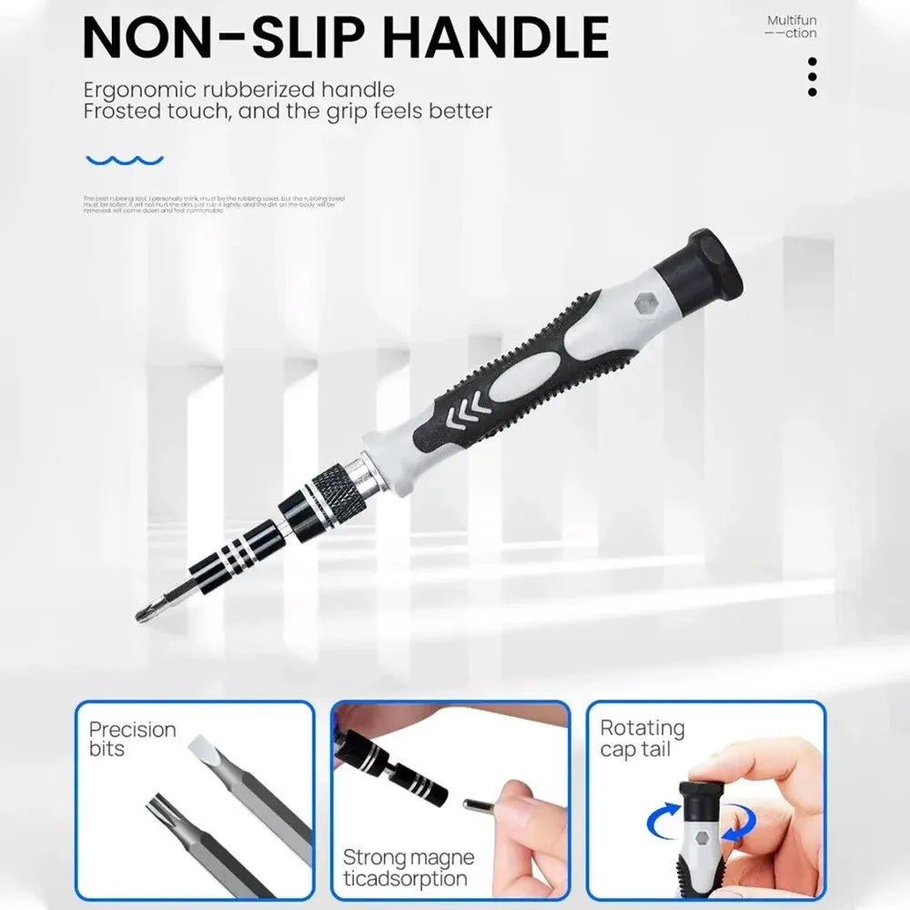 115-in-1 Precision Screwdriver Kit, Includes Magnetic Tips, Ideal for Electronics and Laptop Repairs, Professional Nut Driver
