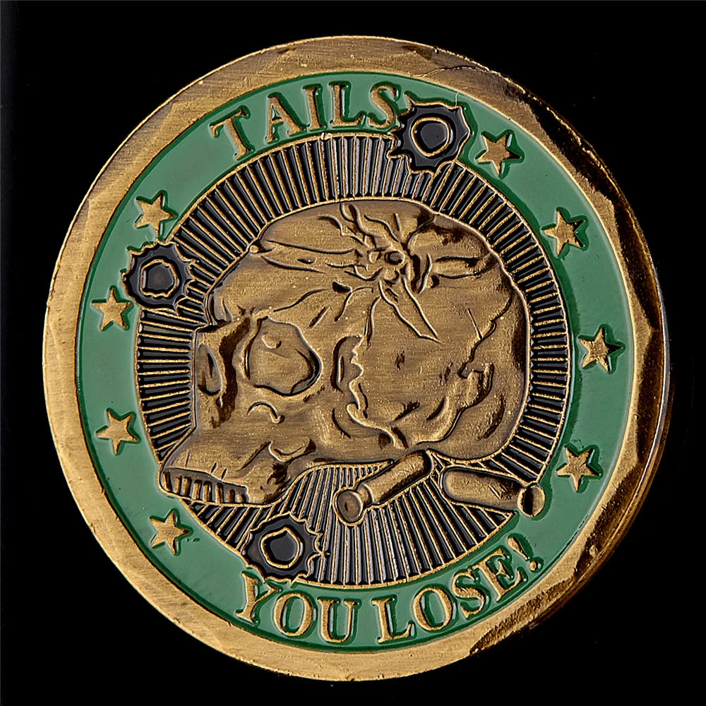 1775 Heads We Win Tails You Lose Skull Plated Commemorative Challenge Coins Artwork