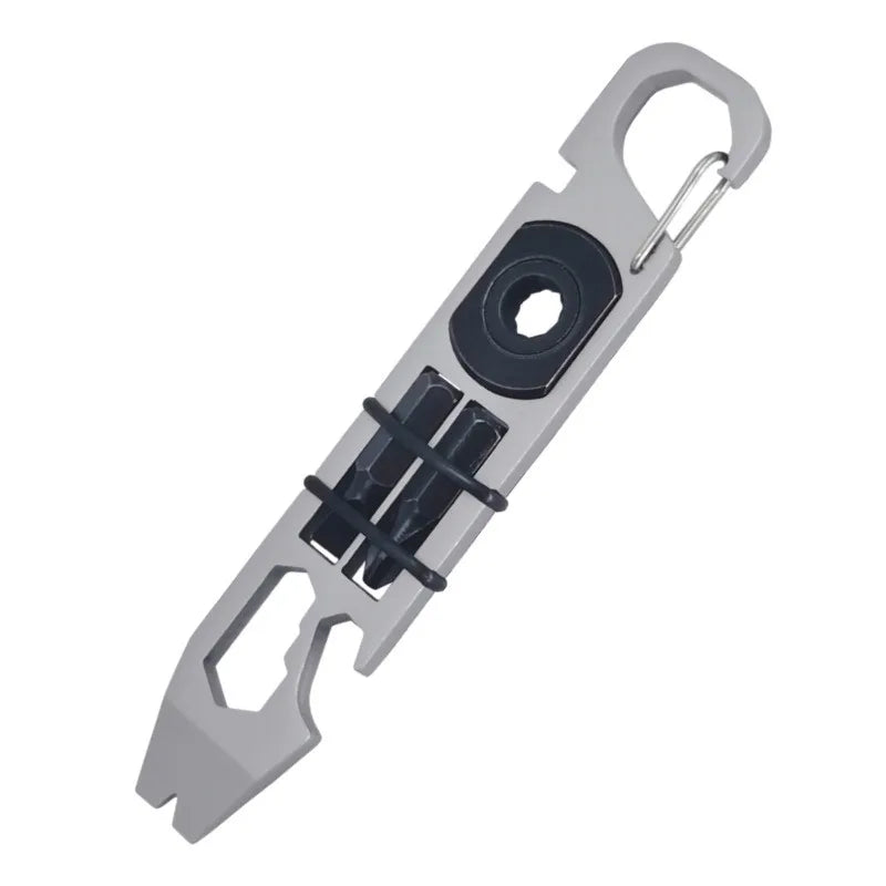 Multifunctional EDC Tool Card, Ratchet Screwdriver Crowbar Bottle Opener, Outdoor Survival Self-Defense Keychain Gadget