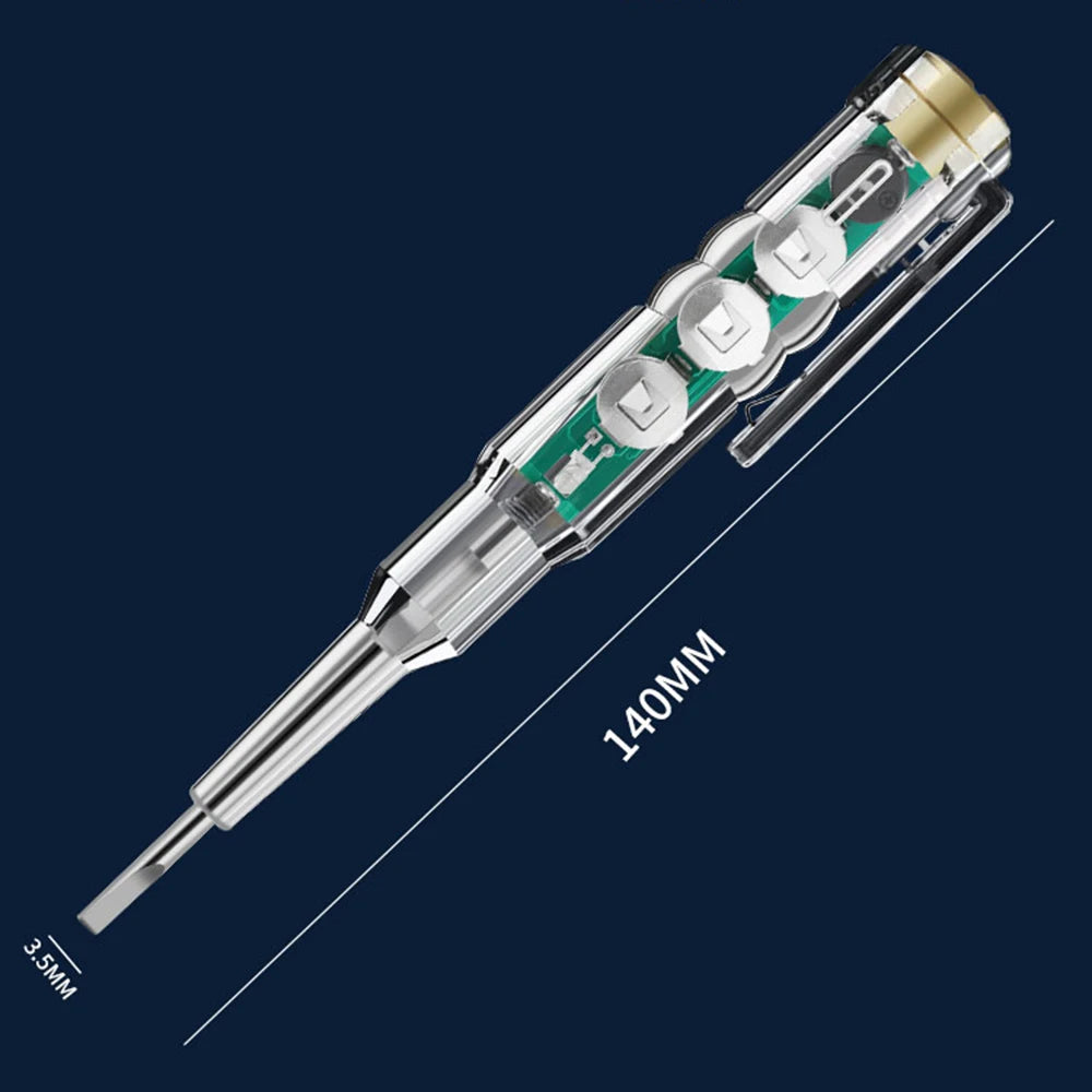 AC24-250V Intelligent Voltage Circuit Tester Pen Screwdriver Electric Test Detector Slotted Screwdriver Test Pen with Buzzer