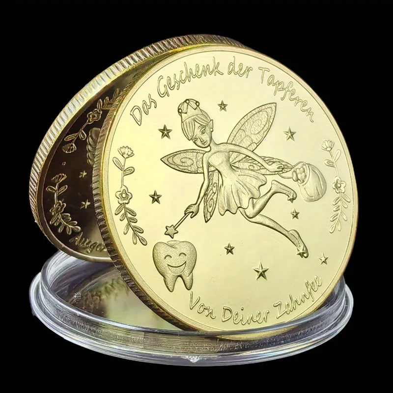 Cartoon Tooth Fairy Commemorative Coins Birthday and Christmas Gifts Home Kitchen Party Supplies Collection Coins