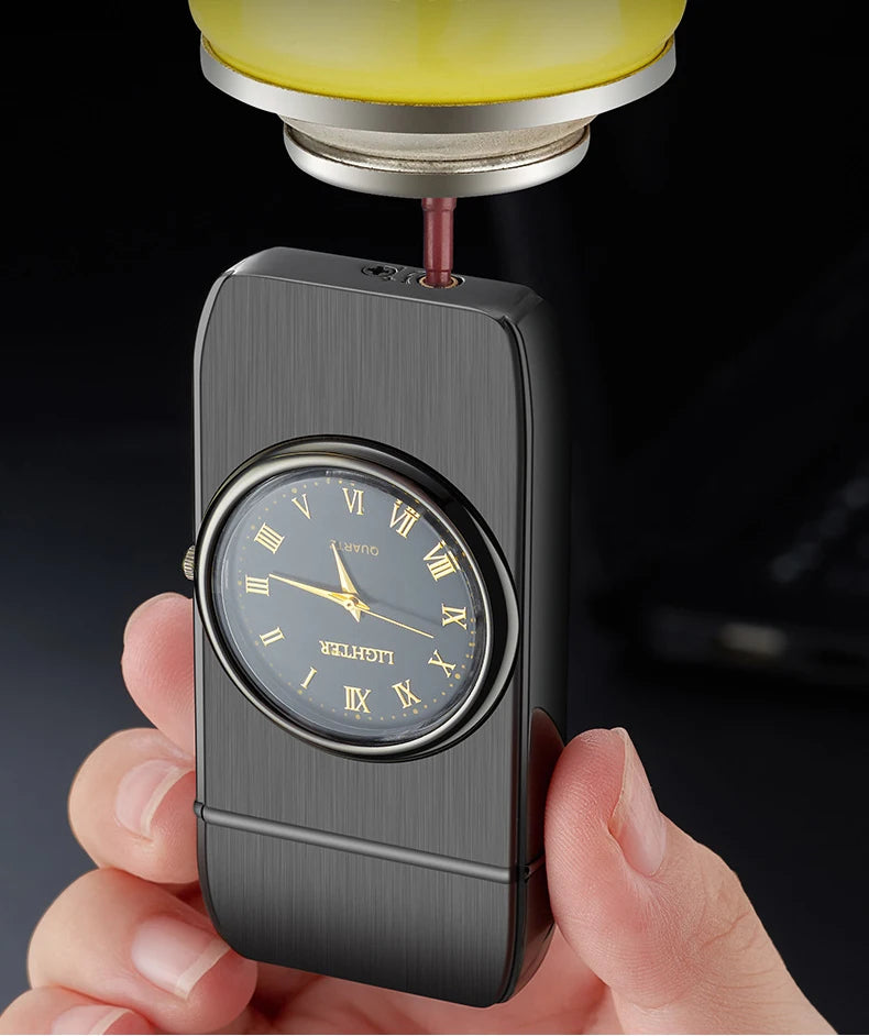 Unusual Metal Watch Gas Lighters Butane Windproof Lighters Turbo Lighters Gifts Gadgets Cigarette Lighters for Men