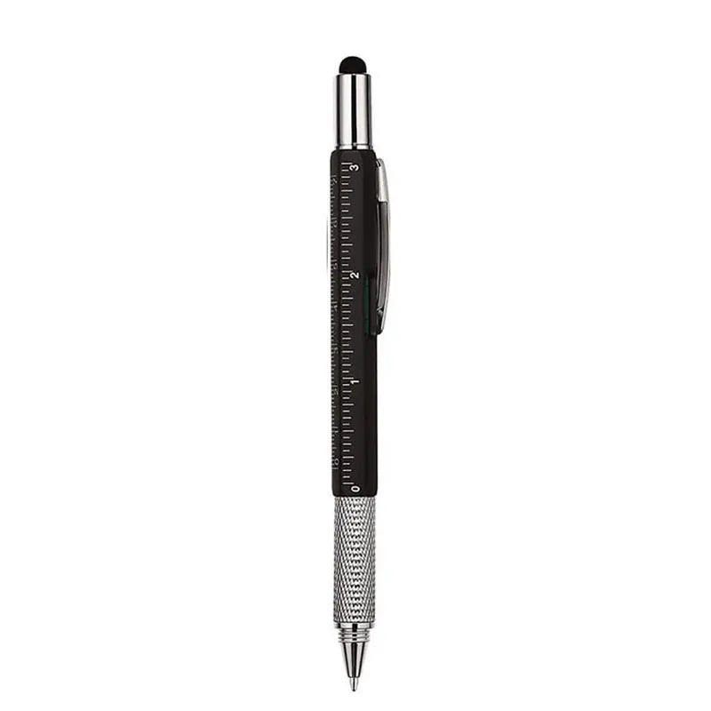 6-in-1 Multifunction Ballpoint Pen Handheld Tool with Measure Technical Ruler Screwdriver Touch Screen Stylus Spirit Level