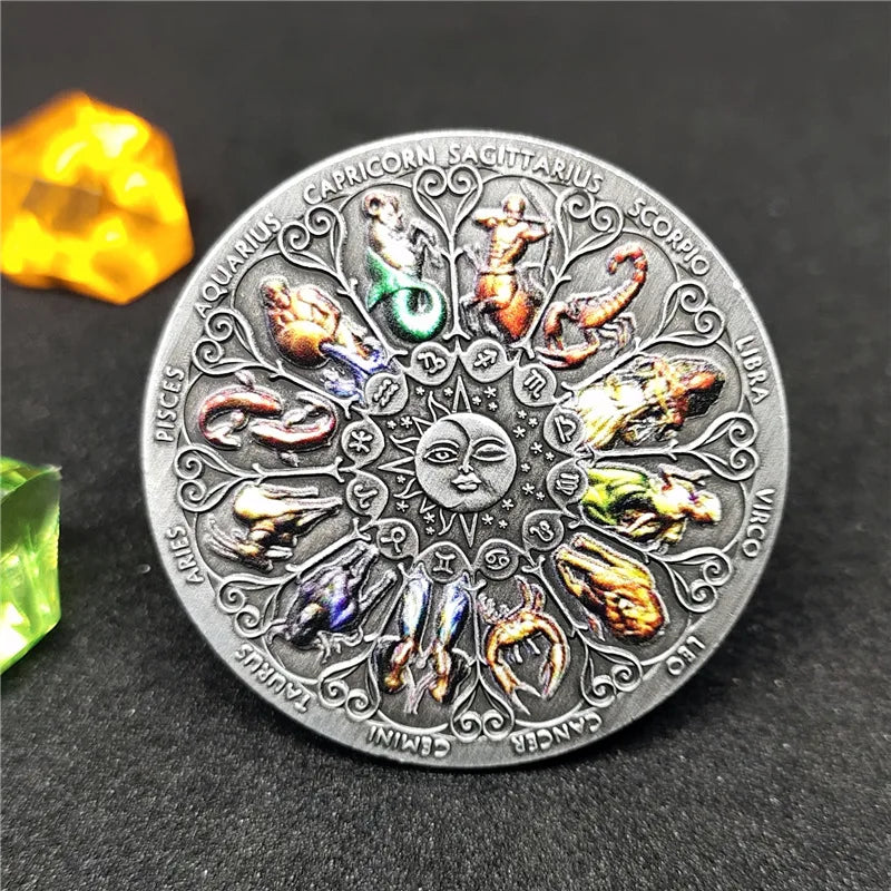 Constellation Coins Twelve Constellations Commemorative Coins Lucky Goddess Guardian Coins