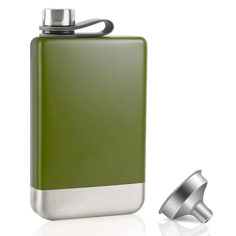 1 Set Hip Flask for Whiskey 9oz 304 Stainless Steel Hip Flask with Funnel Leakproof Camping Whiskey Flask