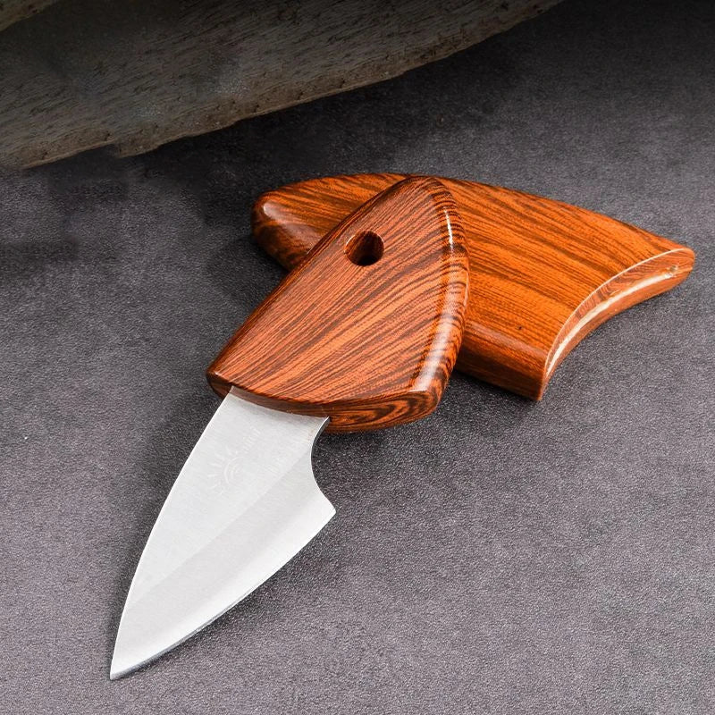 Portable Multipurpose Sharp Fruit Knife Mini Knife EDC Woodgrain Box Pocket Knife Outdoor Knife