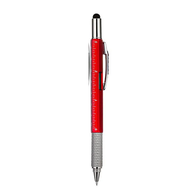 6-in-1 Multifunction Ballpoint Pen Handheld Tool with Measure Technical Ruler Screwdriver Touch Screen Stylus Spirit Level