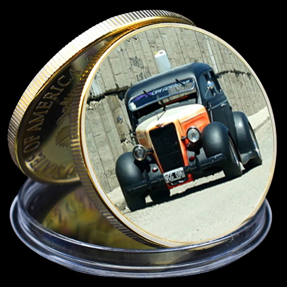 Classic Cars Gold/silver Challenge Coins Vintage Luxury Car Challenge Medals Rider's Best Collection Men's Holiday Gifts
