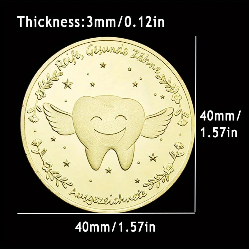 Cartoon Tooth Fairy Commemorative Coins Birthday and Christmas Gifts Home Kitchen Party Supplies Collection Coins