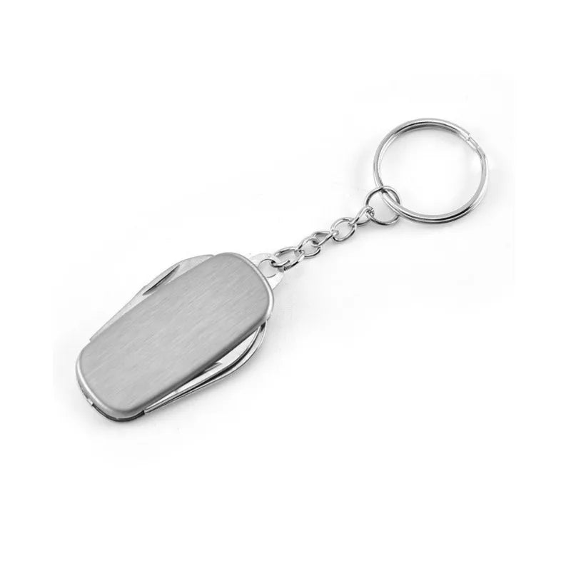 1pc 4-In-1 Stainless Steel Multifunctional Folding Tool Camping Outdoor Activities Mini Military Knife Key Buckle Tactics Picnic