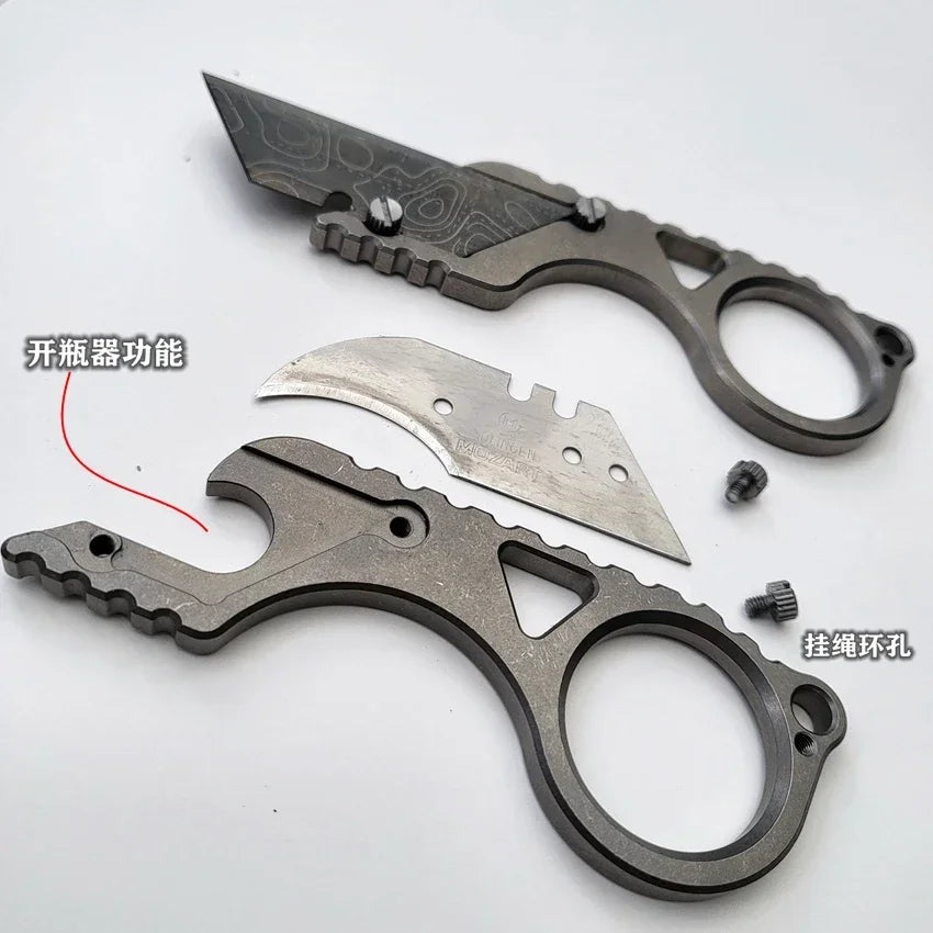 EDC Titanium Alloy Pocket Paper Cutter Knife Unpacking Pocket Outdoor Tools Mini Utlity Knife Tools