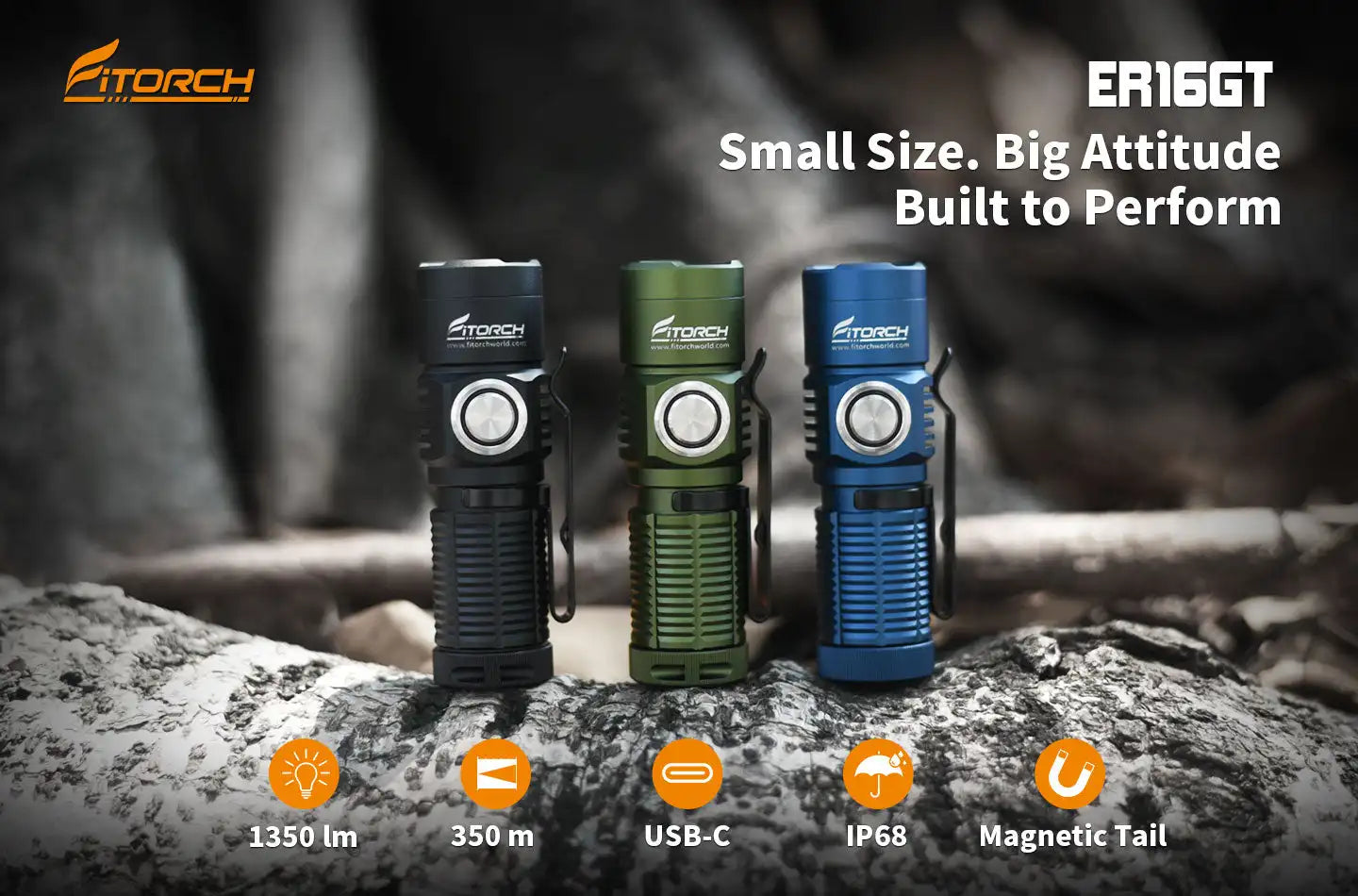 Fitorch ER16GT 1350lms Rechargeable Flashlight LED Powerful Flashlights Torch Light