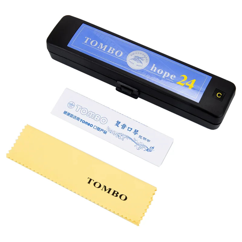 Tombo Tremolo Harmonica 6624 Harp Hope 24 Holes Mouth Organ Professional Armonica Harmonic Natural Minor Musical Instrumentos