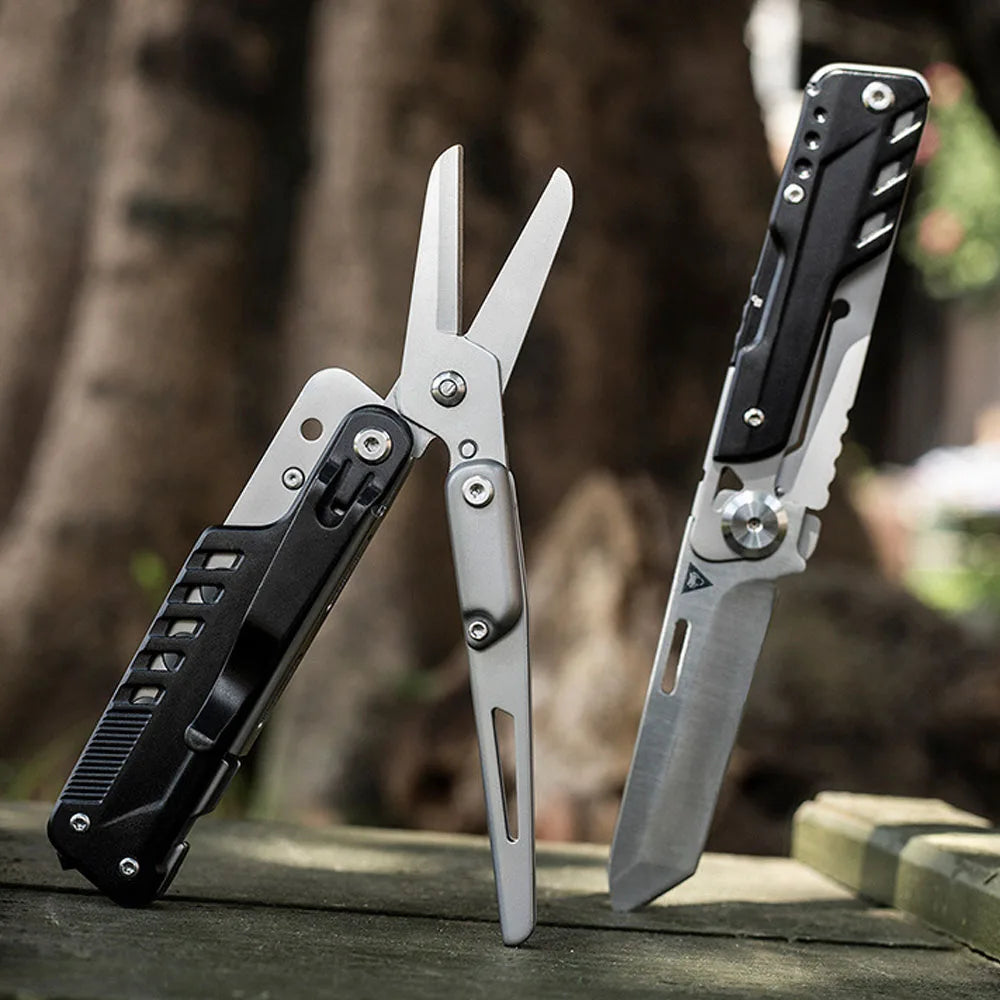 Compact Multitool Pocket Knife EDC Gear And Gadgets For Men Multi Purpose Tools Scissors Outdoor Survival Camping Hiking Knives