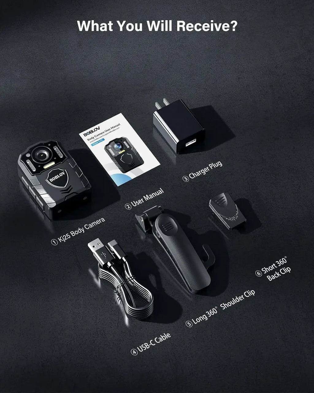 BOBLOV 1440P HD Body Cam KJ25 3000mAh 13Hrs Runtime Ideal for Law Enforcement