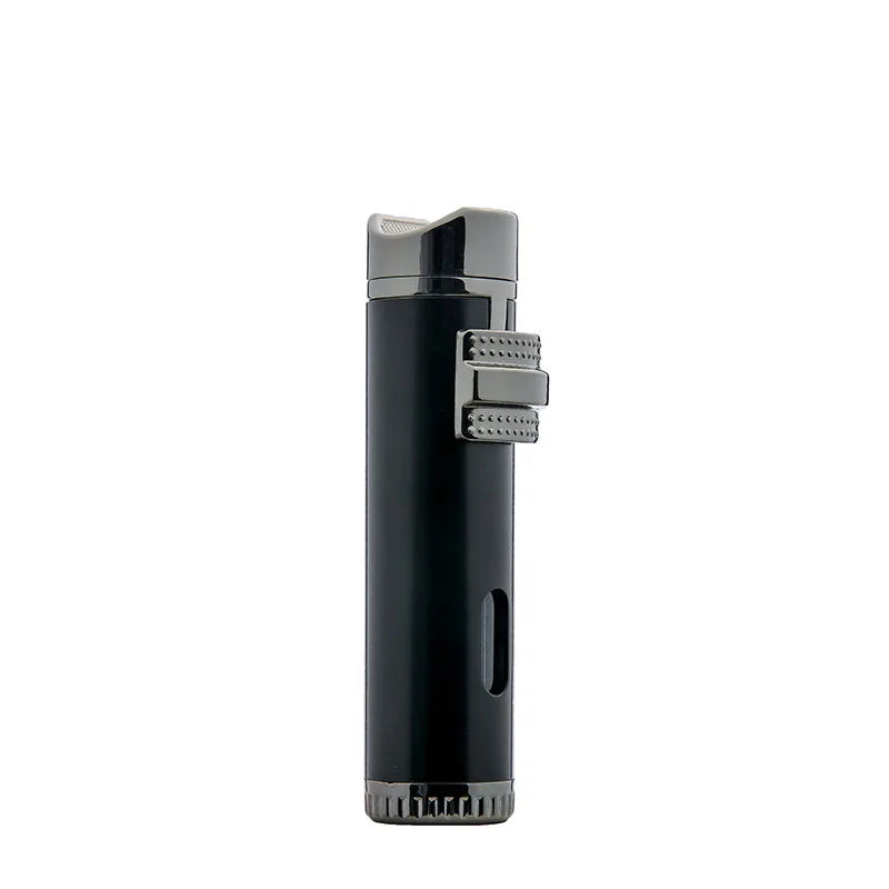 New Cigar Lighter Windproof Mini Pocket 3 Jet Torch Blue Flame Butane Gas Torch Cigarette Lighters Cigar Accessories with Needle