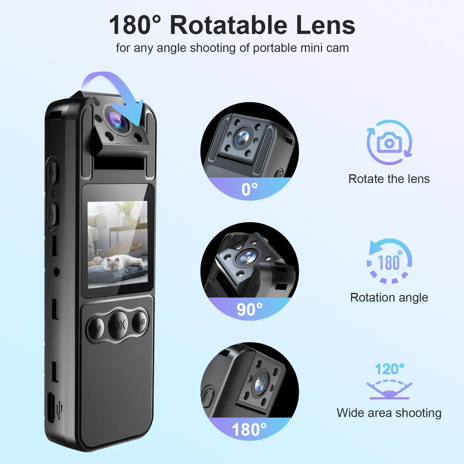 4K Mini Action Camera Outdoor Sport Portable Digital Video Recorder Worn Small Body Cam Night Vision DV Miniature Camcorder