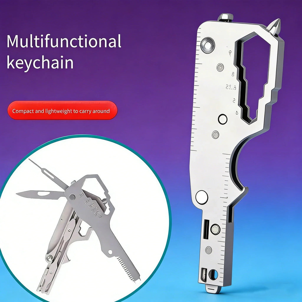 Multifunctional Keychain Tool Card - Stainless Steel Emergency Repair Kit for Drone, Outdoor & Home Use