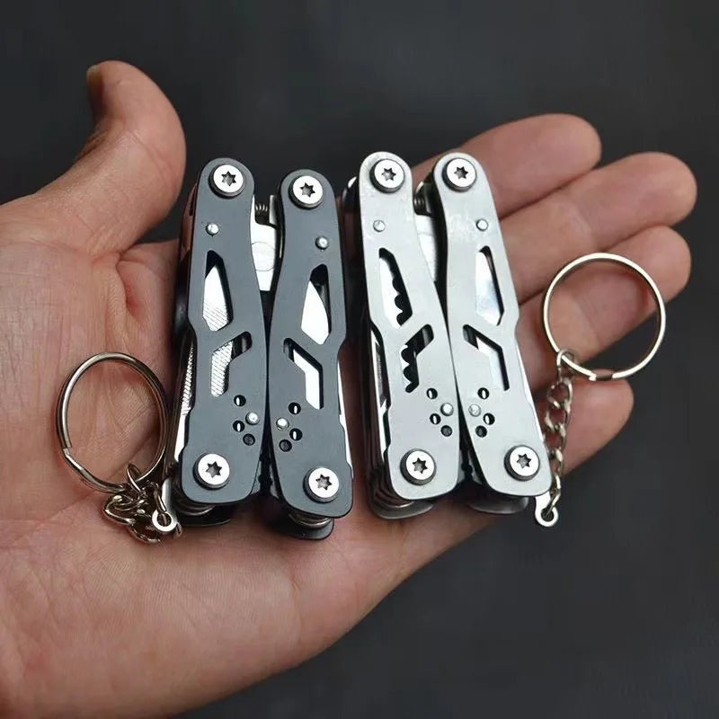 Multi-functional Pliers Small ToolStainless Steel Folding Pliers Pocket MiniPortableOutdoor Camping Pliers Multitool Keychain