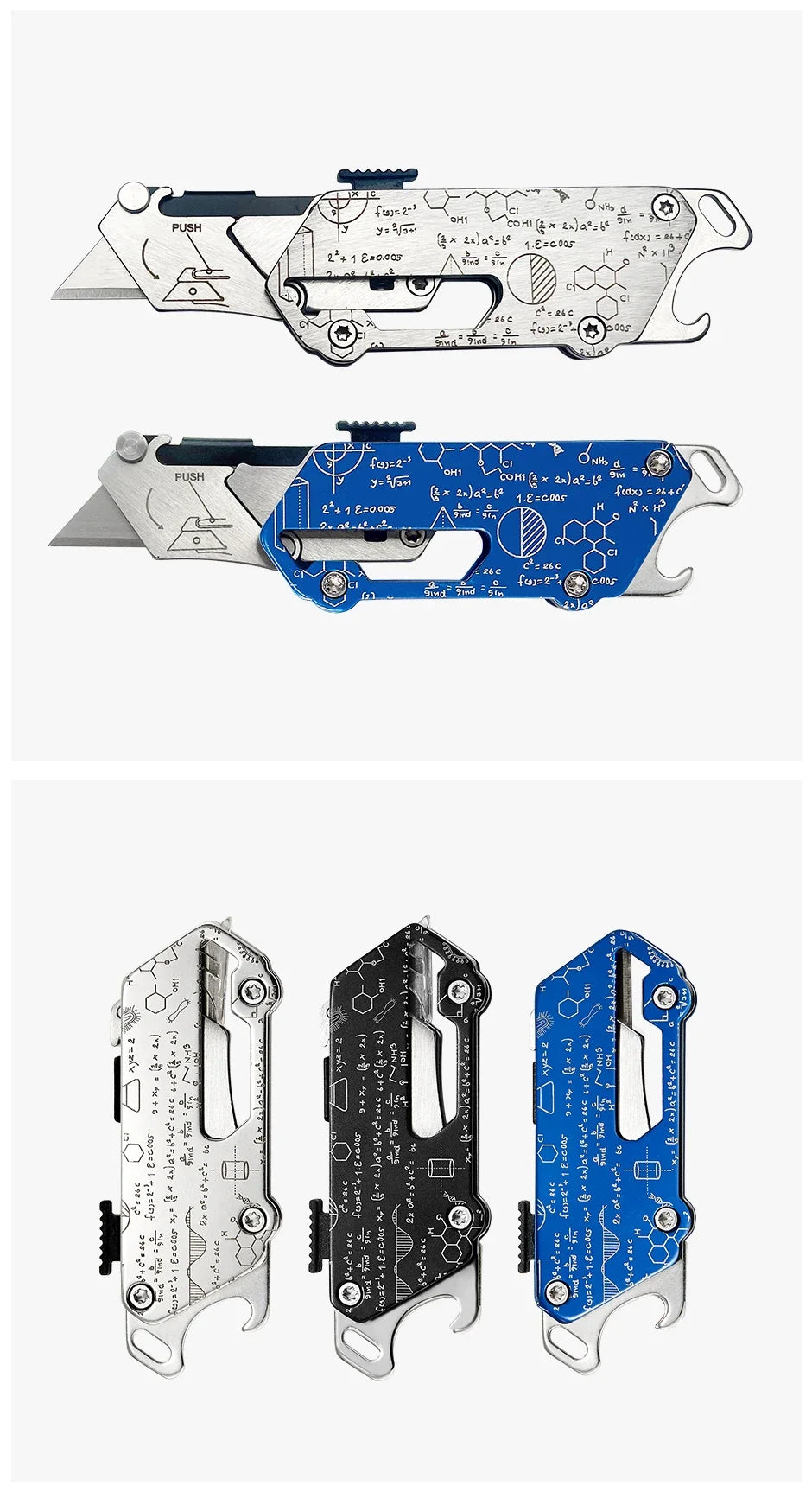 SWISS TECH Pocket Utility Knife Multitool Knives Portable 2 In 1 Unpacking Knife Cutter Box Opener Multi-Function Cutting Tool