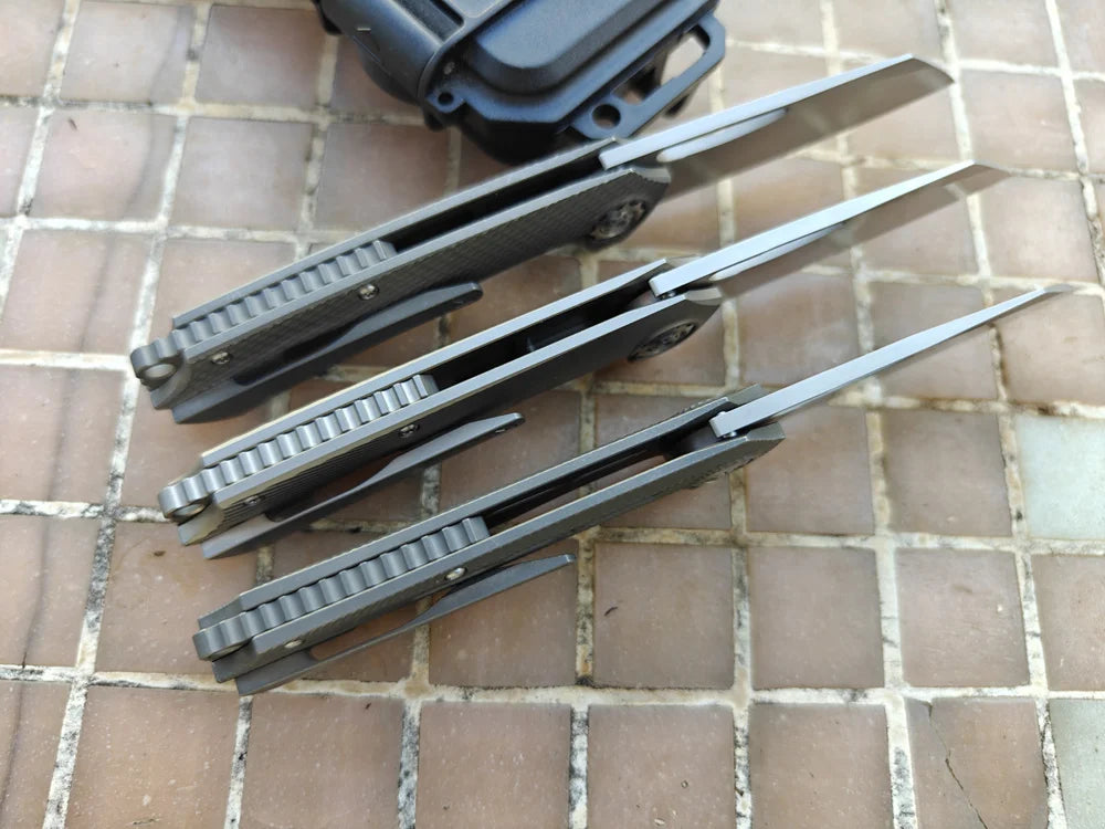 JUFULE New Neutralizer Titanium Handle 60+ HRC 154CM Steel Ceramic Bearing Pocket EDC Tool Hunting Camping Outdoor Folding Knife