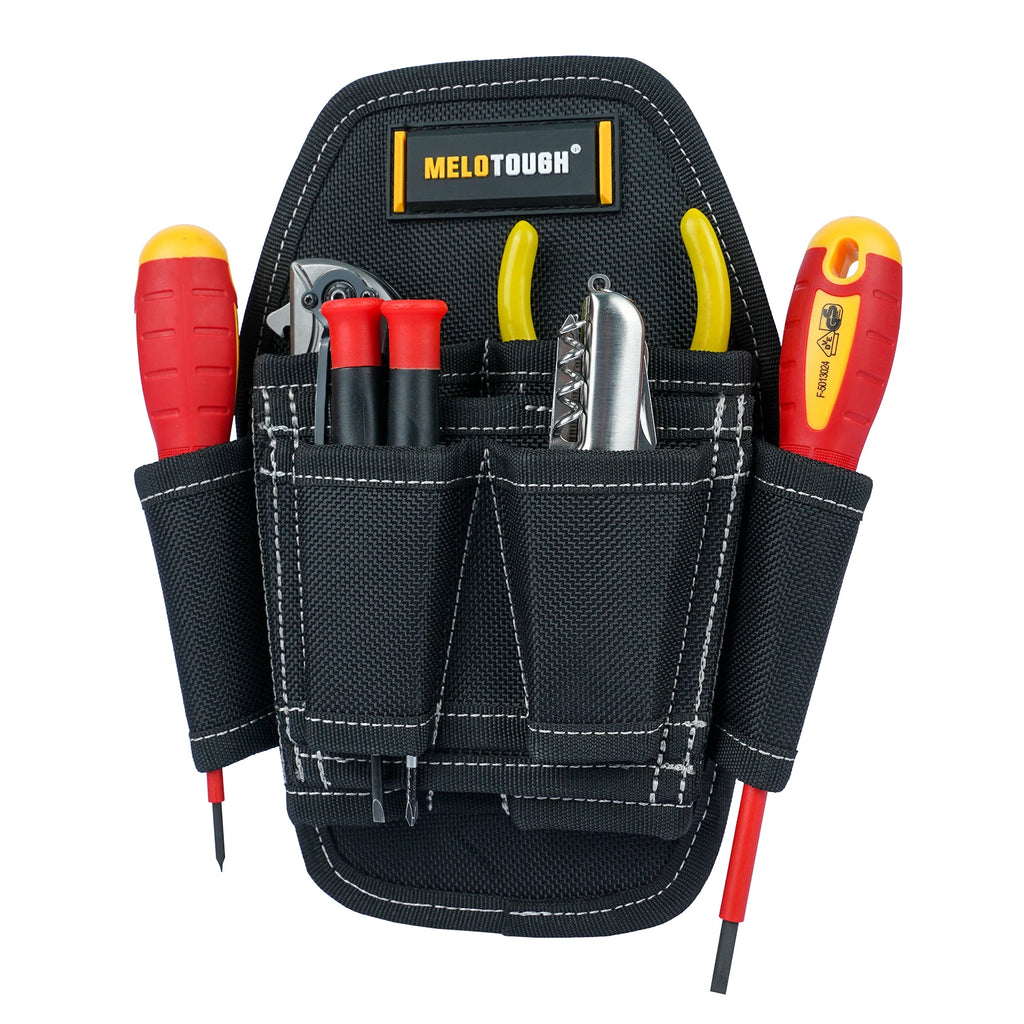 7 Pocket Clip on Tool Pouch Small Tool Holder, Min Work Organizer Tool Holster and Knife Holder with Belt Clip