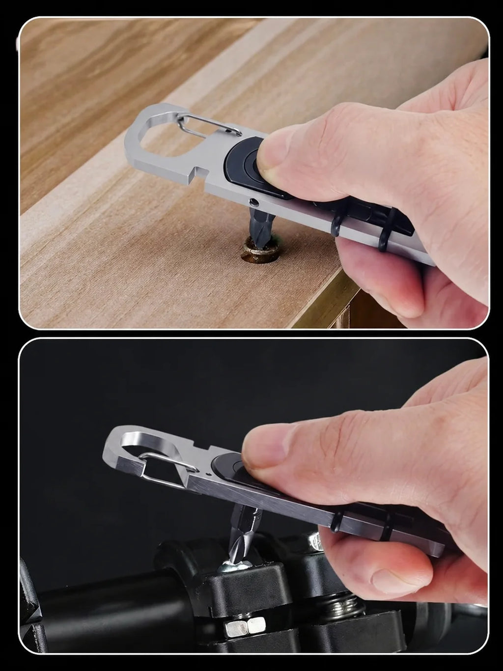 Multifunctional EDC Tool Card, Ratchet Screwdriver Crowbar Bottle Opener, Outdoor Survival Self-Defense Keychain Gadget