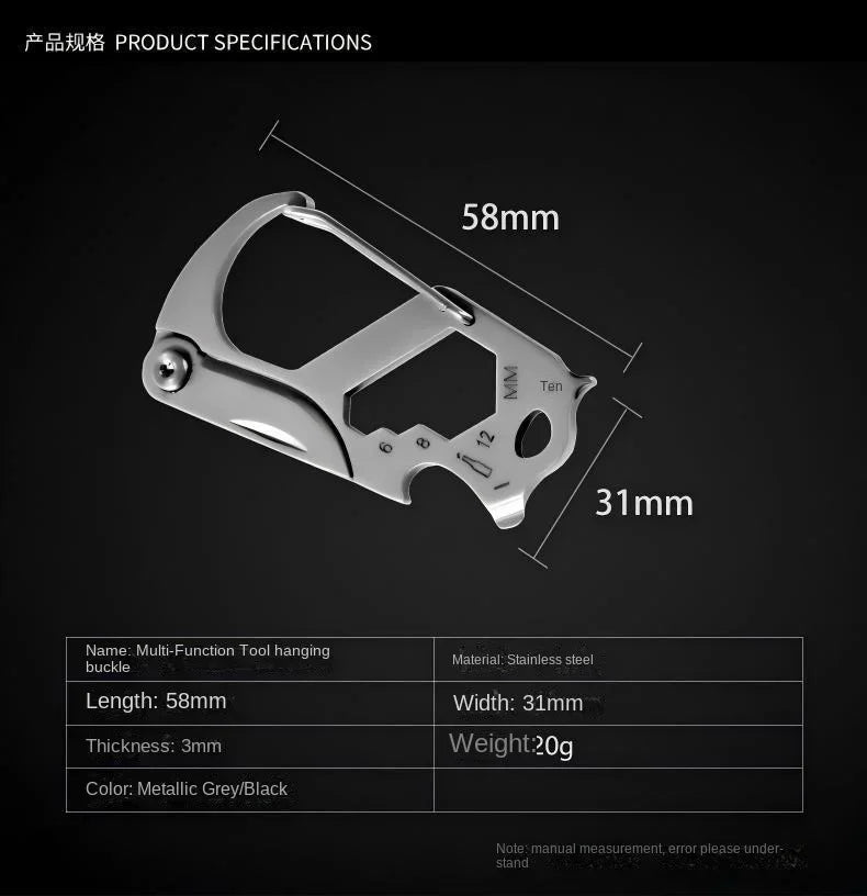 Stainless Steel 6-in-1 EDC Car Keychain – Knife, Bottle Opener & Multi-Bit Screwdriver