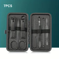 7/10/12/18/20/24PCS Set Professional Manicure Set Kits Stainless Steel Fingernail Toenail Clippers Set with Leather Portable