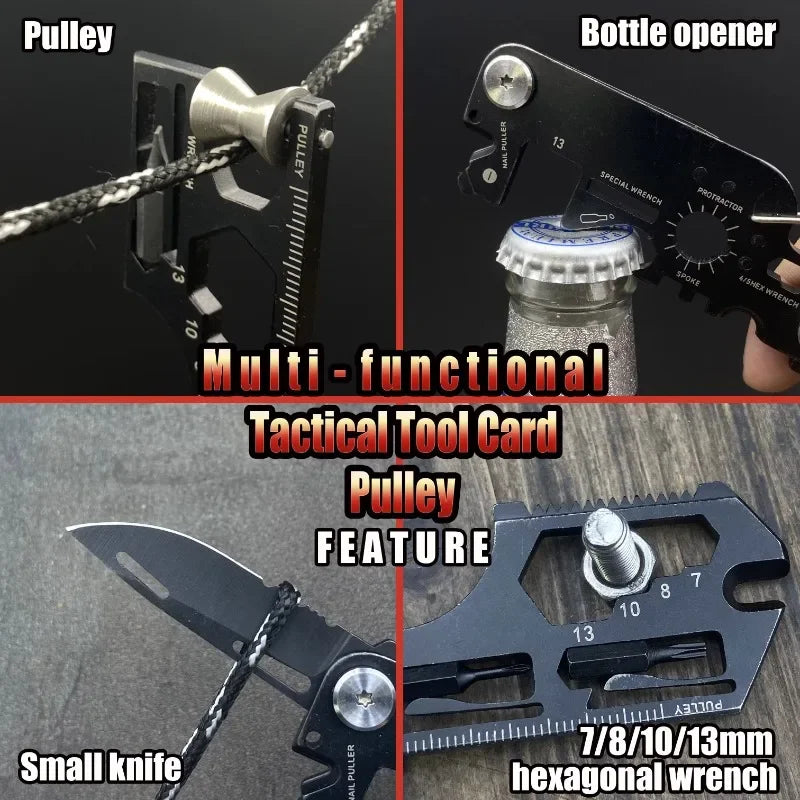 Multifunctional Outdoor Tool Combination Card Folding Molle Scissor Army Knife Mini Bicycle Repair EDC Camping Gear Equipment