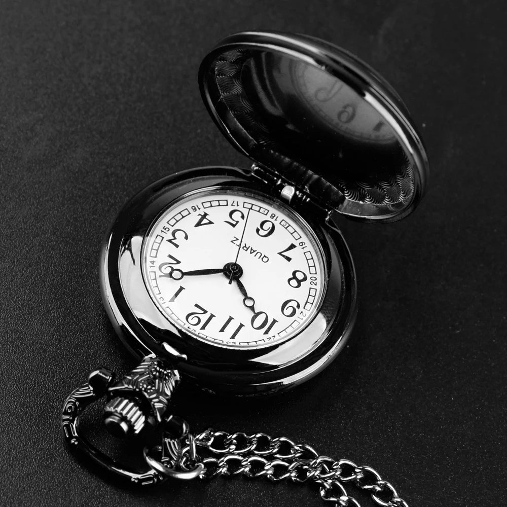 Jujutsu Kaisen Pocket Watch Elegant Exquisite Reteo Black Creative Design Quartz Pocket Watches for Women Men Children