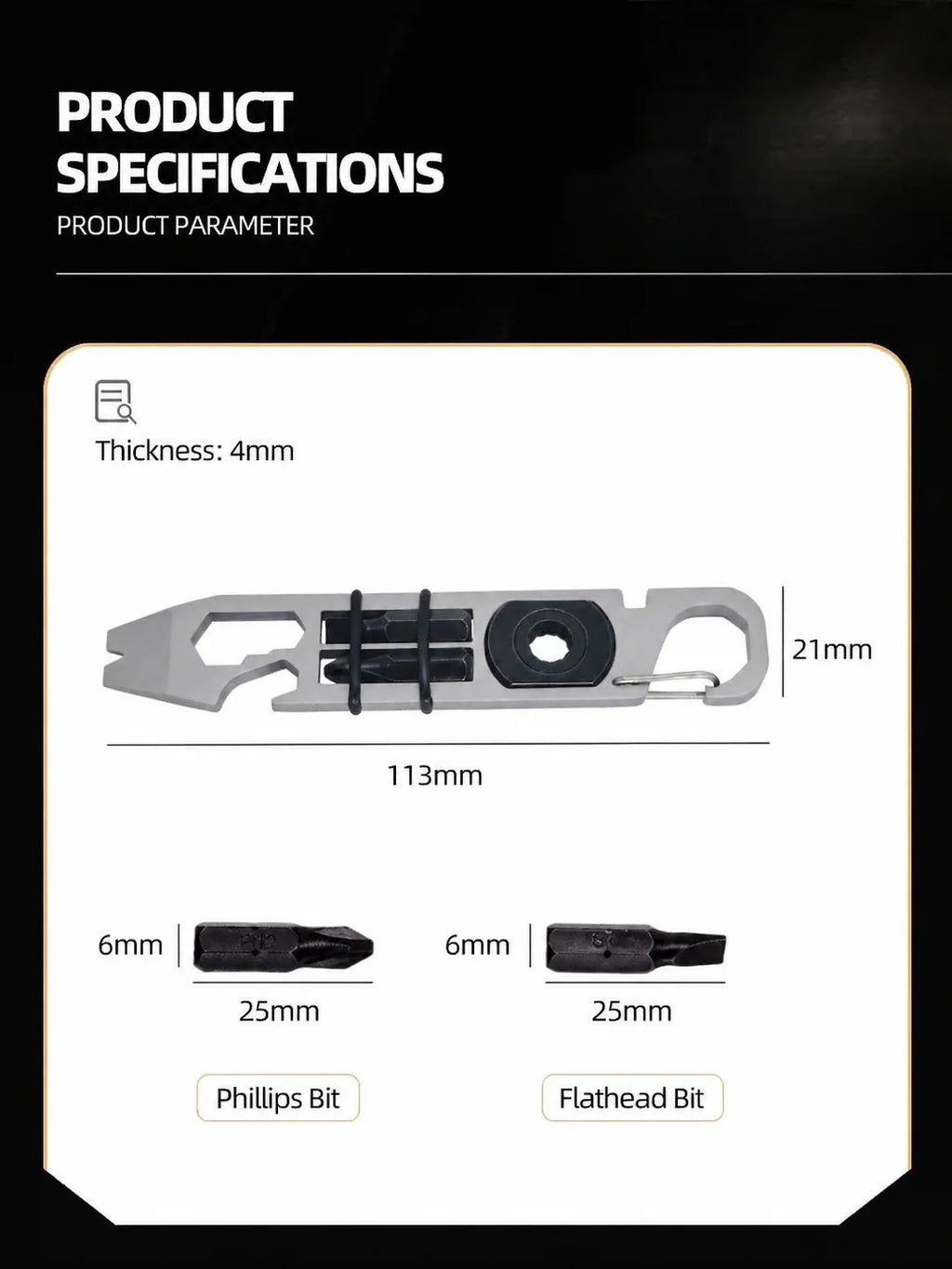 Multifunctional EDC Tool Card, Ratchet Screwdriver Crowbar Bottle Opener, Outdoor Survival Self-Defense Keychain Gadget