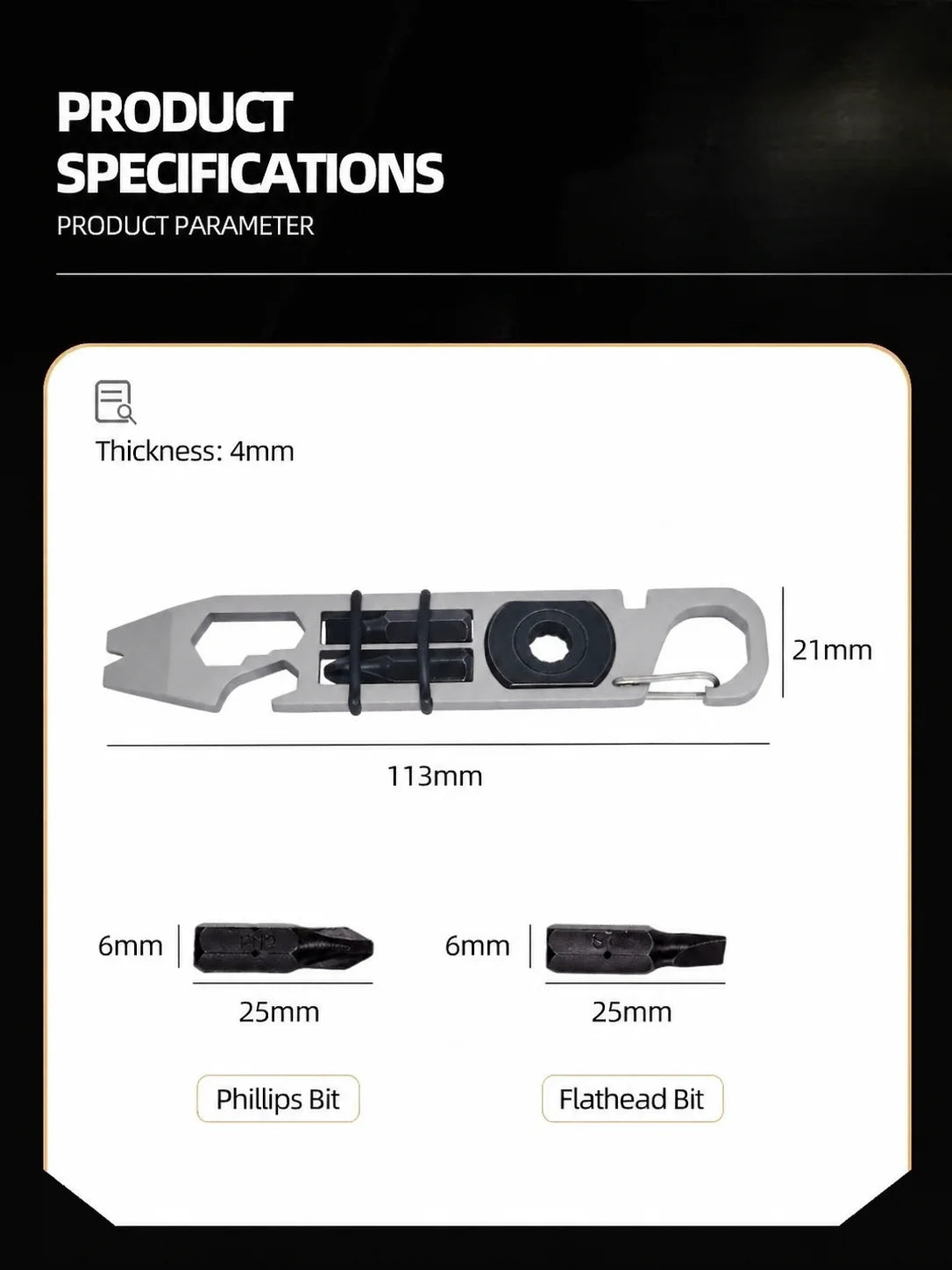 Multifunctional EDC Tool Card, Ratchet Screwdriver Crowbar Bottle Opener, Outdoor Survival Self-Defense Keychain Gadget