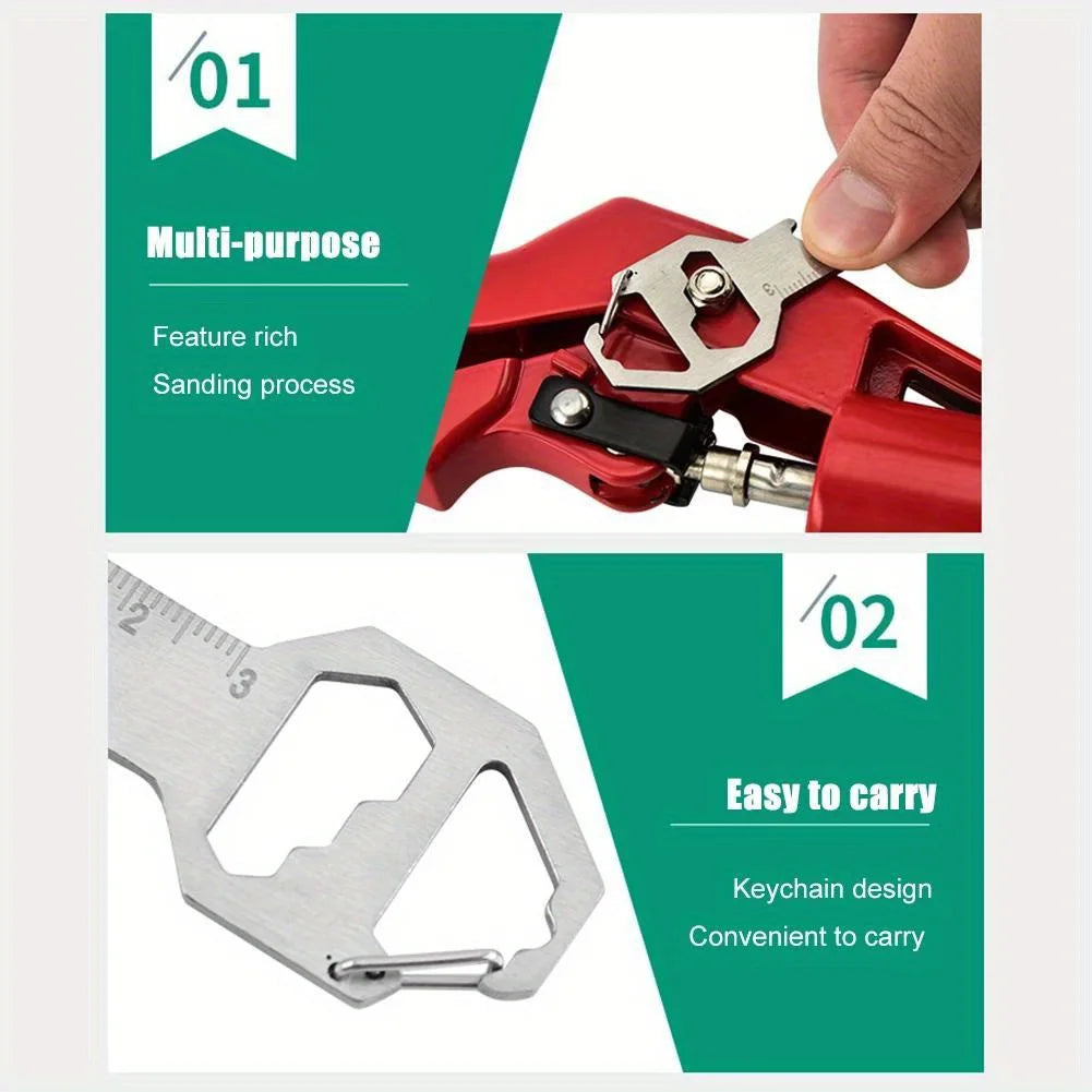 1PC Compact Outdoor Survival Bottle Opener Wrench Screwdriver Pocket EDC Multi Tool Keychain Outdoor Survival Gear Gadget