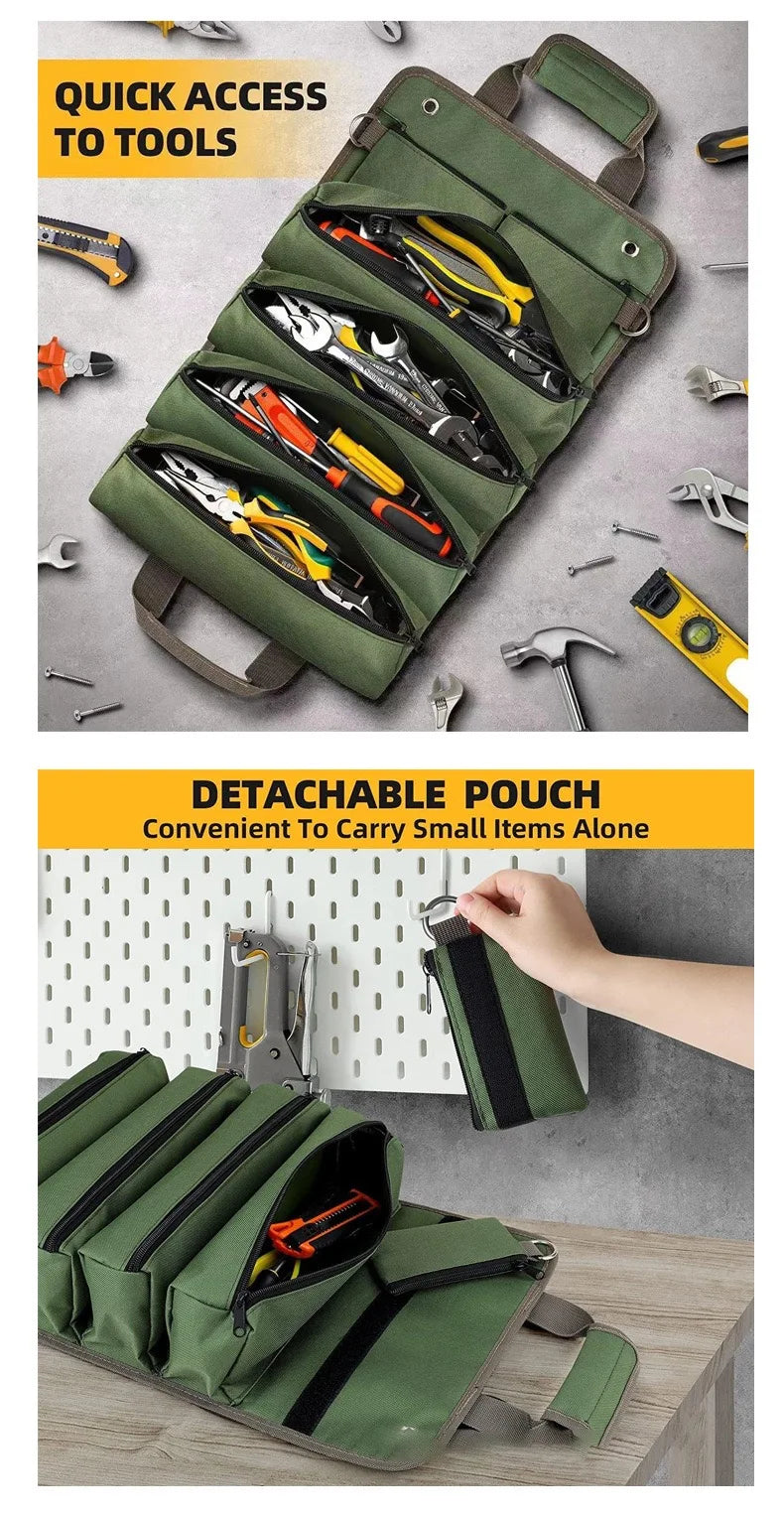 Multi-Purpose Tool Bag High Quality Professional Multi Pocket Hardware Tools Pouch Roll UP Portable Small Tools Organizer Bag