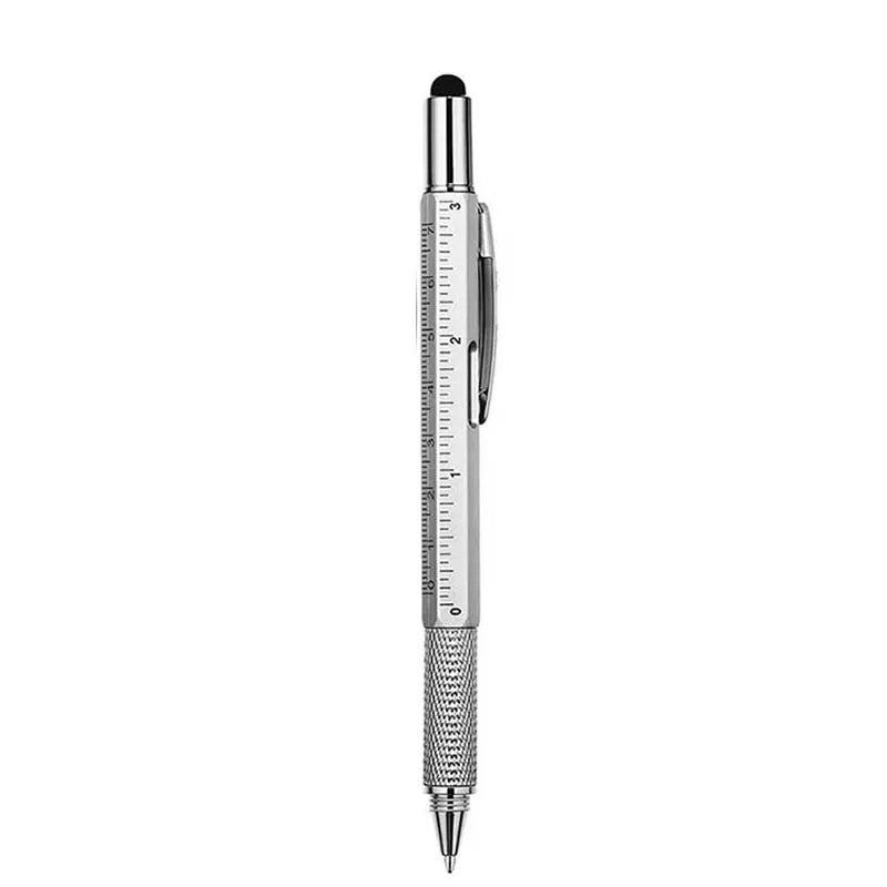 6-in-1 Multifunction Ballpoint Pen Handheld Tool with Measure Technical Ruler Screwdriver Touch Screen Stylus Spirit Level