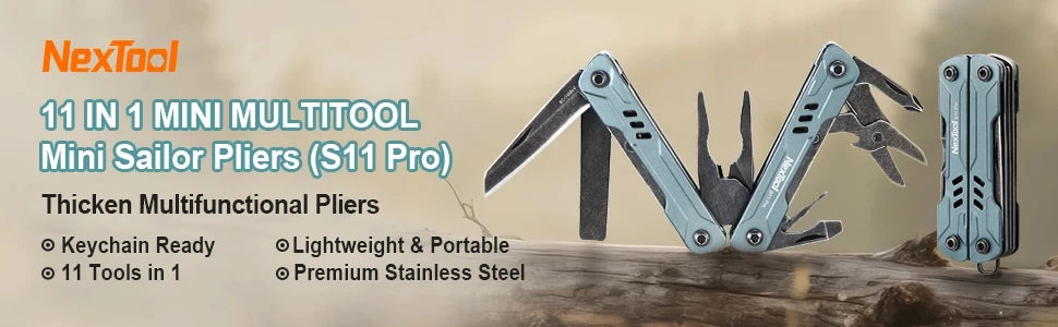 NexTool Mini Sailor Pliers S11 Pro 12-In-1 Multi Tool Pocket Knife Folding Tools Wire Cutters EDC Card Pin Screwdriver Scissors