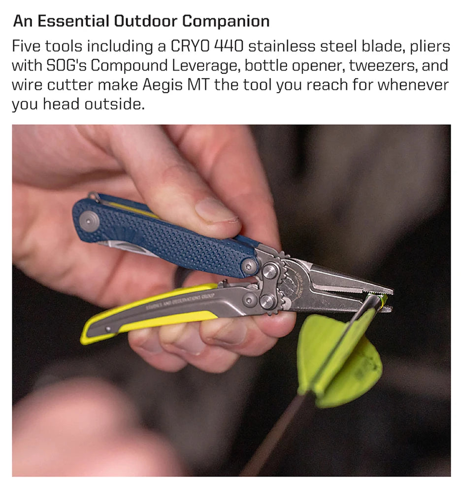 SOG 5 Tools Mini Compact Multi-tool Folding Fishing Pliers Lightweight Small EDC Hand Tool Pocket Knife Outdoor Camping Supplies