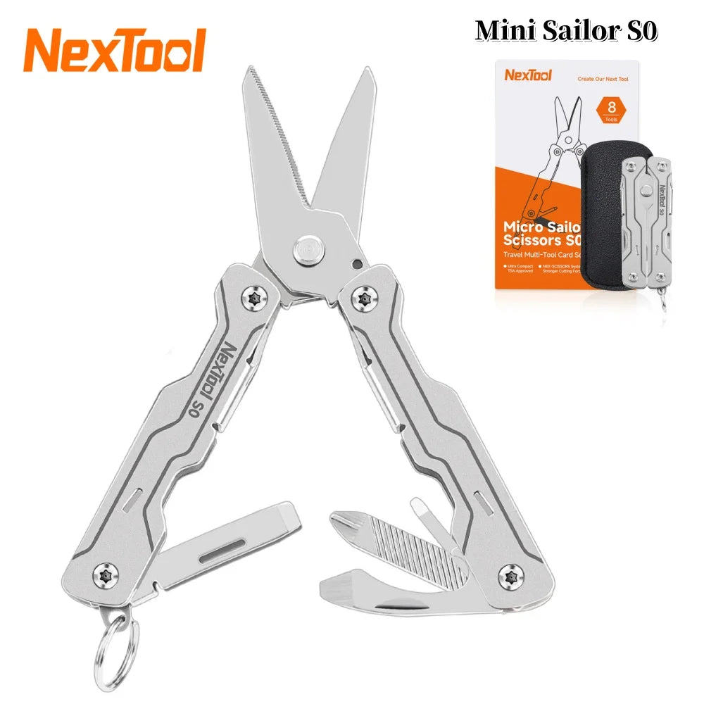 NexTool 8 In 1 Mini Sailor Scissors S0 Micro Multitools Screwdriver Scissors EDC Tools Portable Mini Pocket Folding Hand Tools