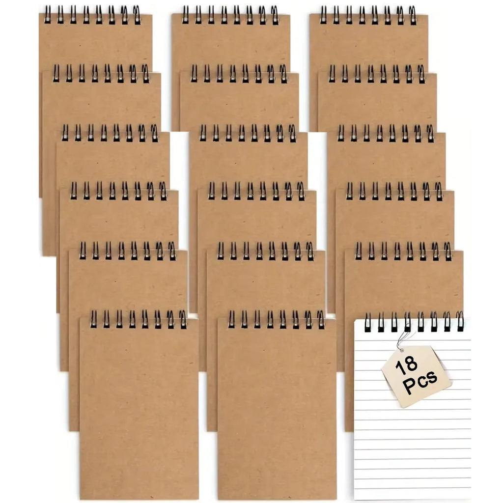 6/12/18 Pcs Pocket Spiral-Bound Notepads Office-Style Mini Notebooks Lined Paper Memos For Home University School Meeting Use