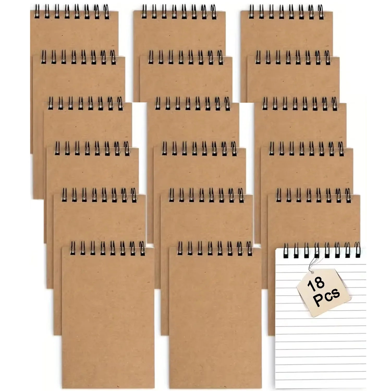 6/12/18 Pcs Pocket Spiral-Bound Notepads Office-Style Mini Notebooks Lined Paper Memos For Home University School Meeting Use